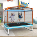 Kindertrampolin 180cm, 3-in-1 mit Schaukel und Reckstange