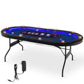 Pokertisch klappbar für 10 Spieler, mit USB-Anschlüssen & Getränkehaltern