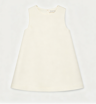 Florencekidsstore - Abito Avorio Monocolore Elisabetta Franchi La Mia Bambina con Logo