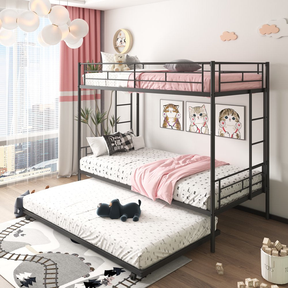 Segmart Metall-Etagenbett mit ausziehbarem Unterbett