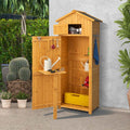 Gartenschrank 180cm, wetterfestes Holz mit Klapptisch, abschließbar