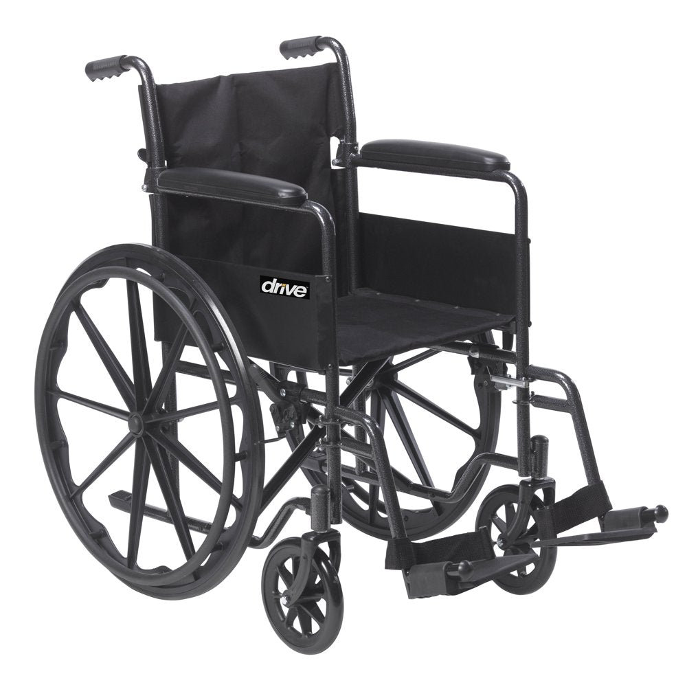 Drive Medical Silver Sport 1 Rollstuhl, faltbar mit abnehmbaren Fußstützen