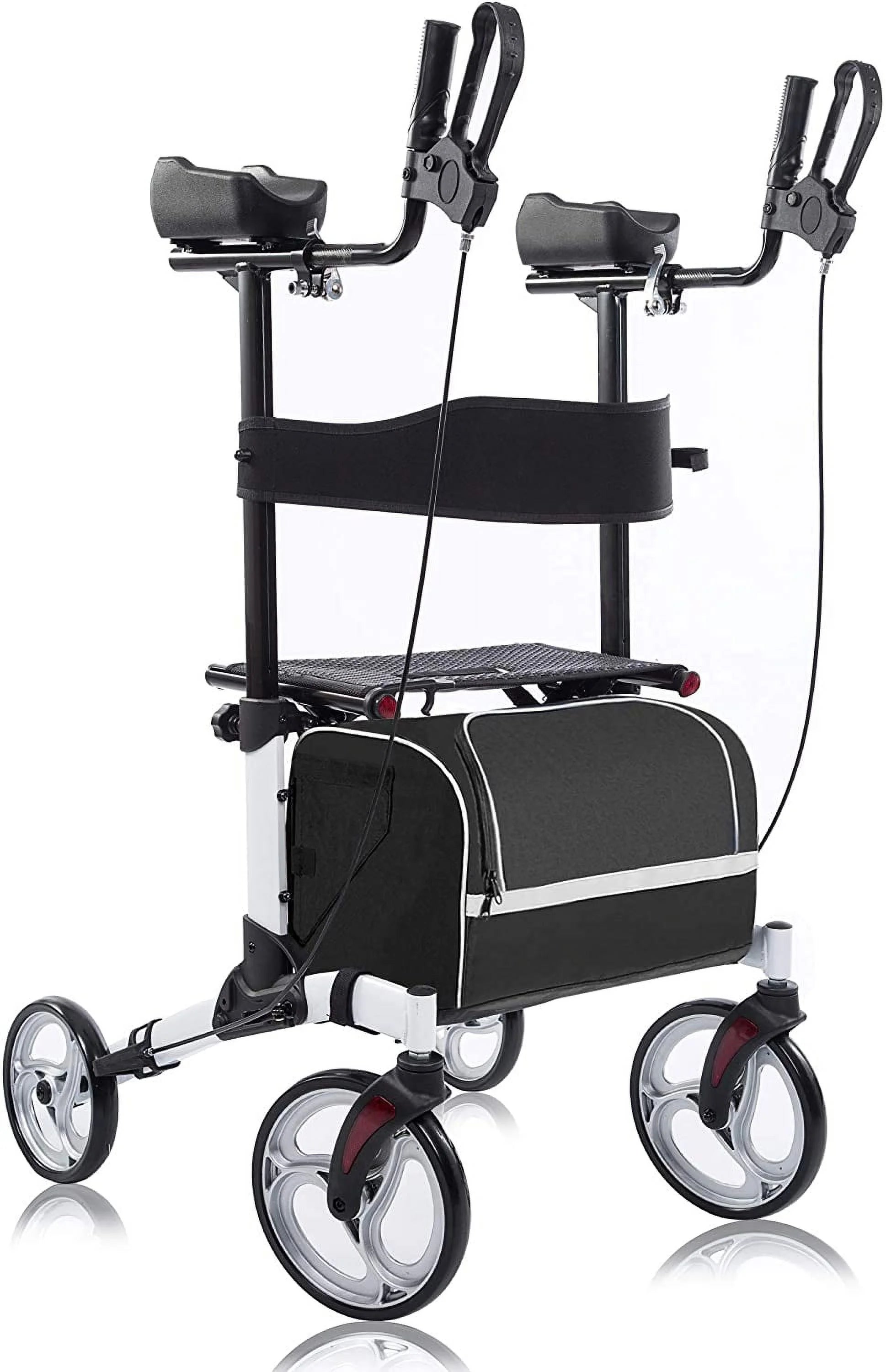 Beyour Walker Aufrechter Rollator mit 10-Zoll-Vorderrädern Weiß