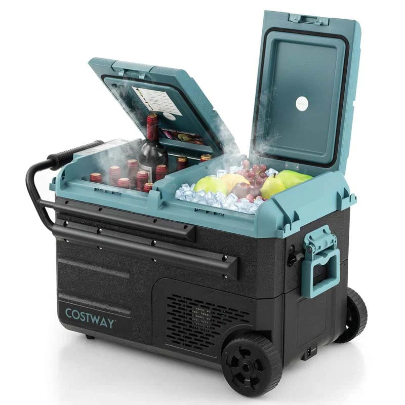 Autokühlschrank 38L Dual-Zone mit Rädern, 12V/24V/230V, Kompressor