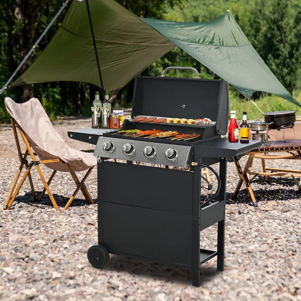 Segmart 4-Brenner Propangasgrill aus Edelstahl 34200 BTU