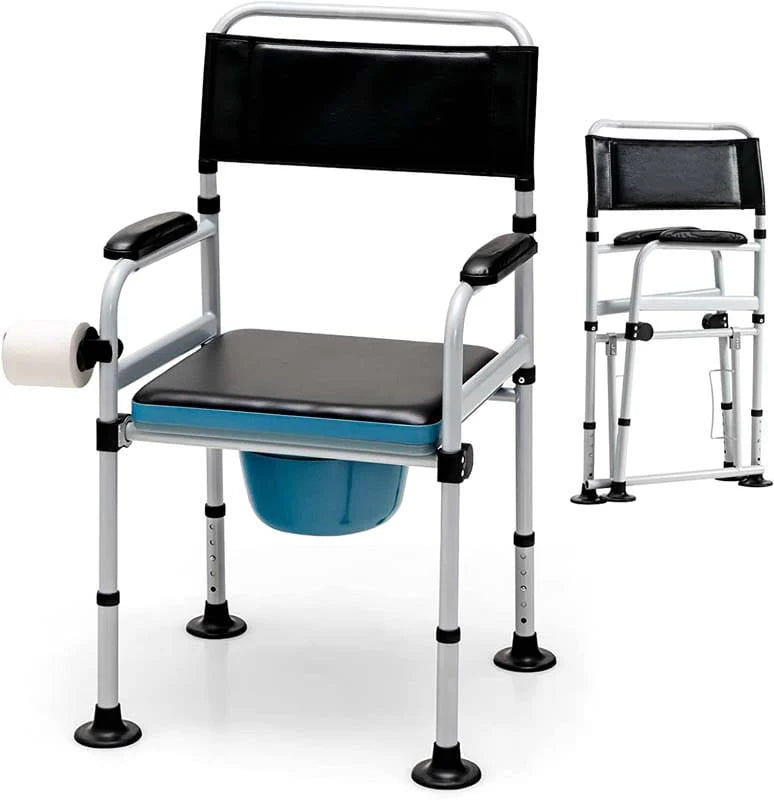 Dusch- und Toilettenstuhl 4-in-1, klappbar, höhenverstellbar