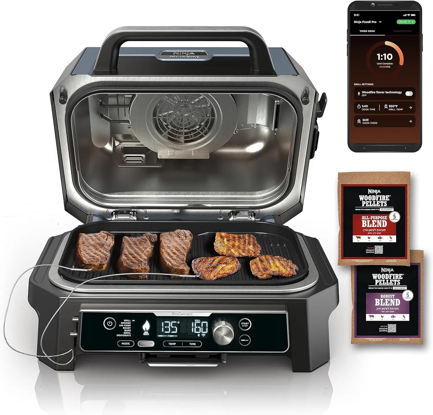 Premium XL 7-in-1 Outdoor-Grill und Smoker mit Bluetooth